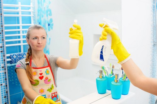 Cleaner maintaining a Barnes home interior during a regular cleaning visit