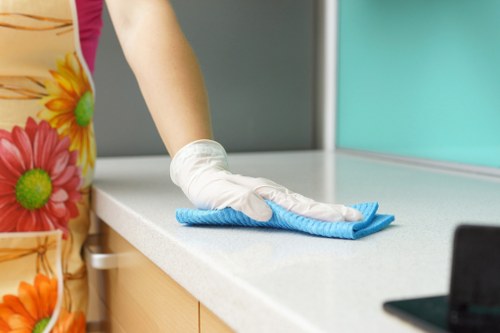 Local cleaners preparing a Barnes property for final inspection