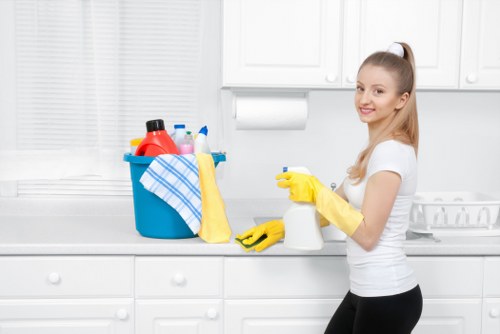Local cleaning team finishing a post-renovation clean in Barnes