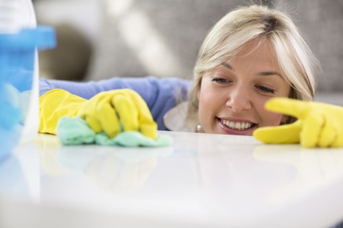 Commercial cleaning service for a Barnes office building with modern workspaces