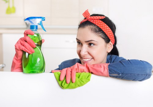 Local office cleaning team working in a Barnes commercial property